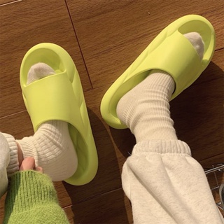 พร้อมส่ง💚 รองเท้า รองเท้าสีเขียวนีออน รองเท้าแตะแบบสวม