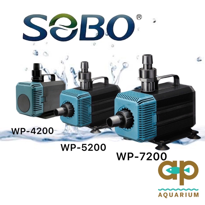 sobo-รุ่น-wp-4200-wp-5200-wp-7200-ปั๊มน้ำตู้ปลา-บ่อปลา-ทำน้ำพลุ-น้ำตก-บ่อปลา