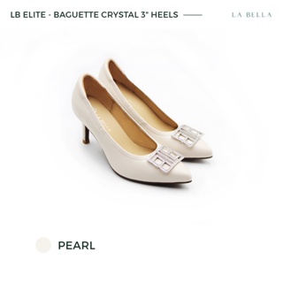 สินค้า LA BELLA รุ่น LB ELITE BAGUETTE CRYSTAL 3 HEELS  - PEARL