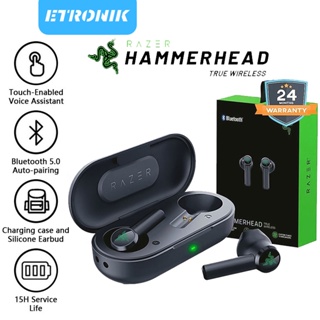 สินค้า ETRONIK หูฟัง Razer Hammerhead Bluetooth 5.0 หูฟังไร้สาย True พร้อมไมโครโฟน Auto Pair In-Ear Low Latency Gaming Headset