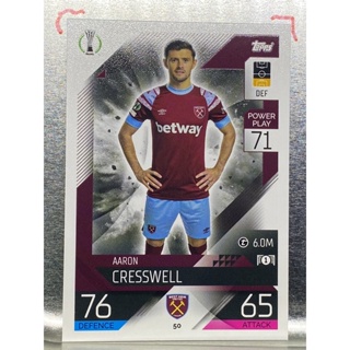 การ์ดนักฟุตบอล Aaron Cresswell 2022/23 การ์ดสะสม West ham united FC การ์ดนักเตะ เวสต์แฮมยูไนเต็ด เวสแฮม
