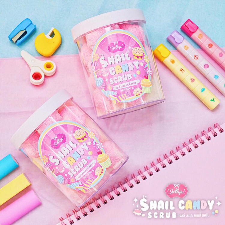 jelly-snail-candy-body-scrub-16-ก้อน-บอดี้-สครับ-สครับผิวขาว-สครับตัว-สครับก้อน-สครับพิชชี่-ก้นดำ-รักแร้ดำ-ขาหนีบดำ-3