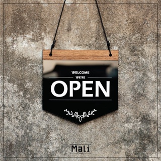 ภาพหน้าปกสินค้าป้าย เปิด ปิดร้าน OPEN  CLOSE อะคริลิค + ไม้ พร้อมสายคล้อง และ จุ๊บยางพร้อมใช้ ที่เกี่ยวข้อง