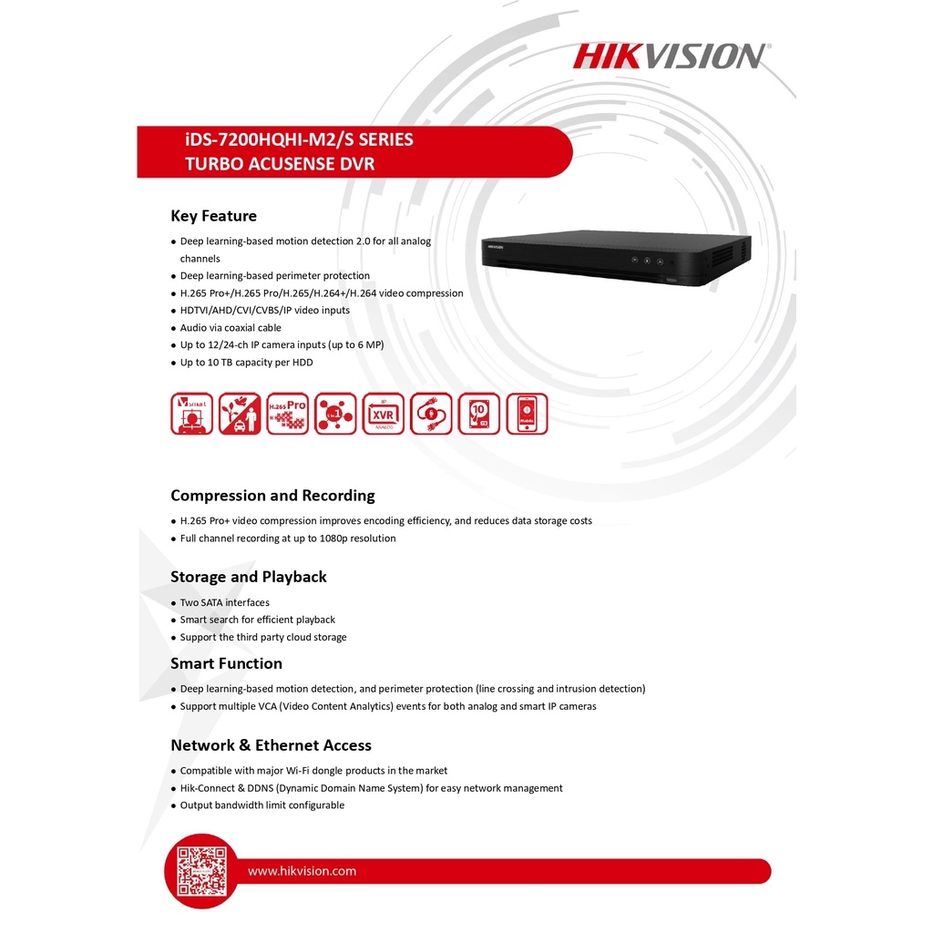 hikvision-เครื่องบันทึกกล้องวงจรปิด-16ch-1080p-1u-h-265-acusense-dvr-รุ่น-ids-7216hqhi-m2-s-c