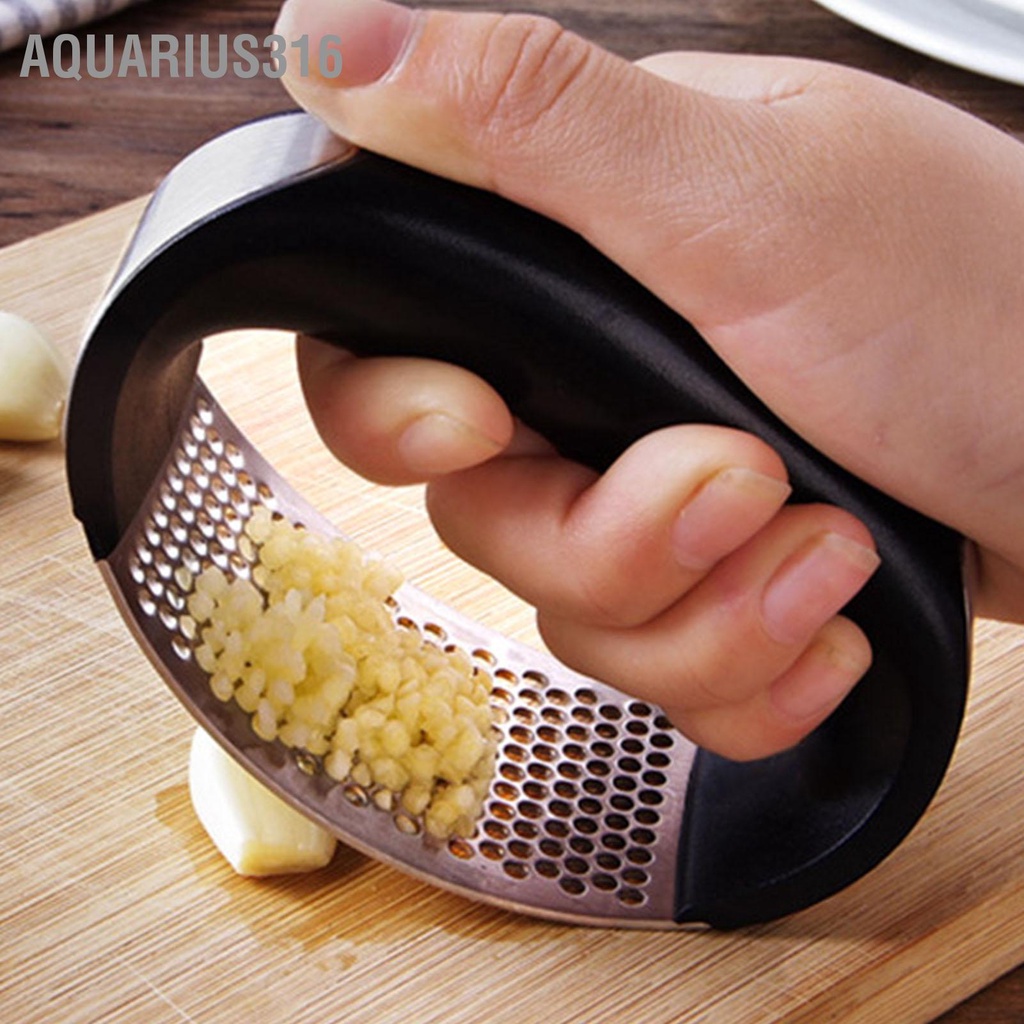 baquarius316-เครื่องบดกระเทียม-สเตนเลส-ด้ามจับสีดํา-อเนกประสงค์-สําหรับห้องครัว
