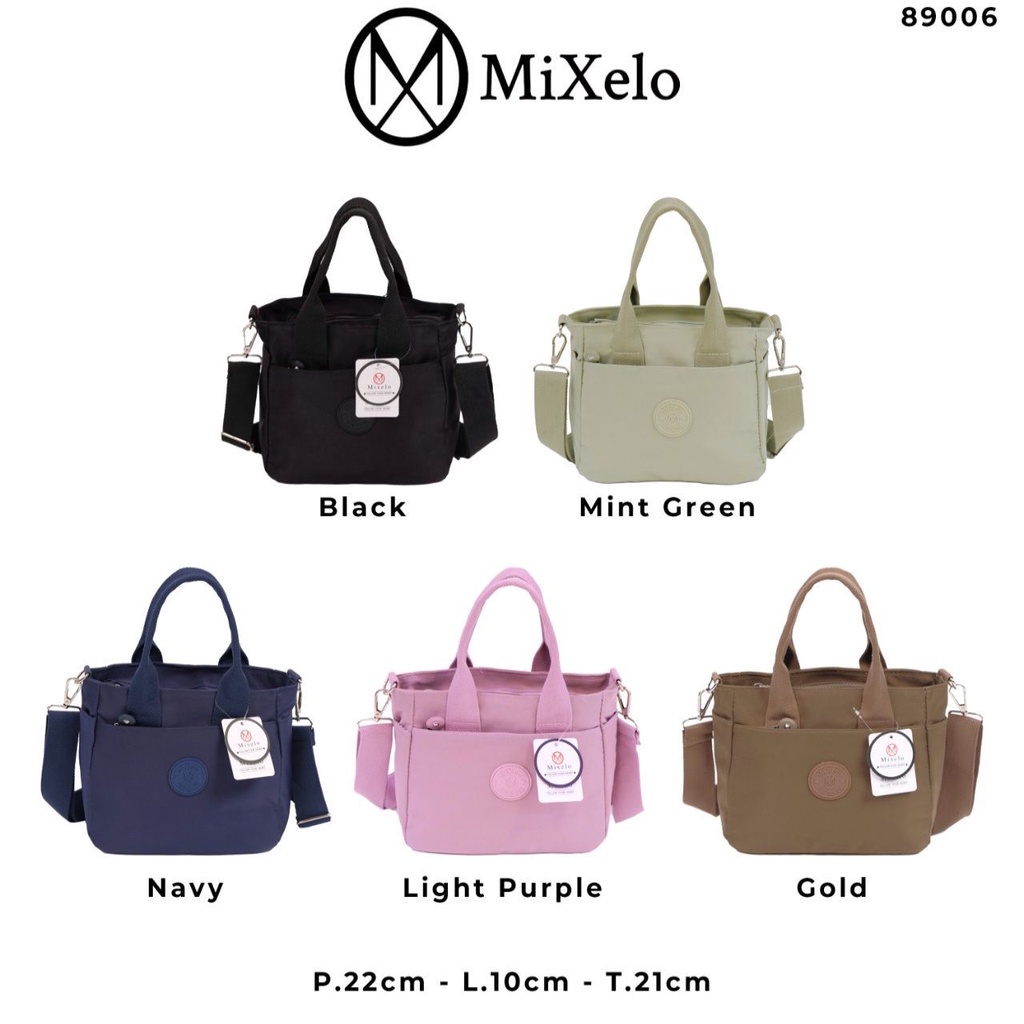 tas-mixelo-89006-tas-selempang-กระเป๋าสะพายไหล่-ผ้าไนล่อน-กันน้ํา-สําหรับผู้หญิง-2in1