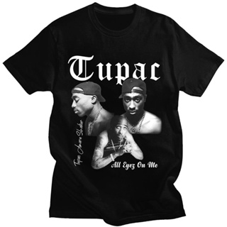 เสื้อยืดแขนสั้น ผ้าฝ้าย พิมพ์ลายกราฟฟิค Rapper Tupac 2pac คุณภาพสูง สไตล์ฮิปฮอป สตรีท สําหรับผู้ชาย