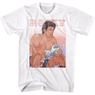 Sketch Rocky T-Shirt เสื้อสีขาว เสื้อยืดคอกลม