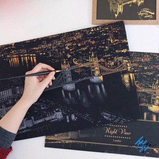 Aird Bright City ภาพวาดตกแต่ง รอยขีดข่วน ขูดภาพวาด กระดาษวาดภาพ รูปภาพตกแต่งบ้าน