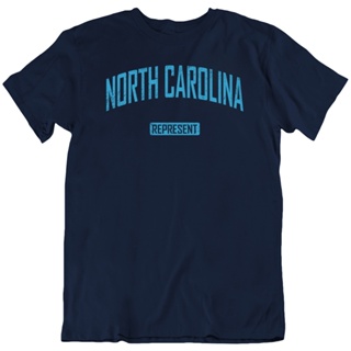 Selling North Carolina Represent T Shirt Capital Charlotte Raleigh Cities Tar Heels UNC 100% cotton sports shirt holiday