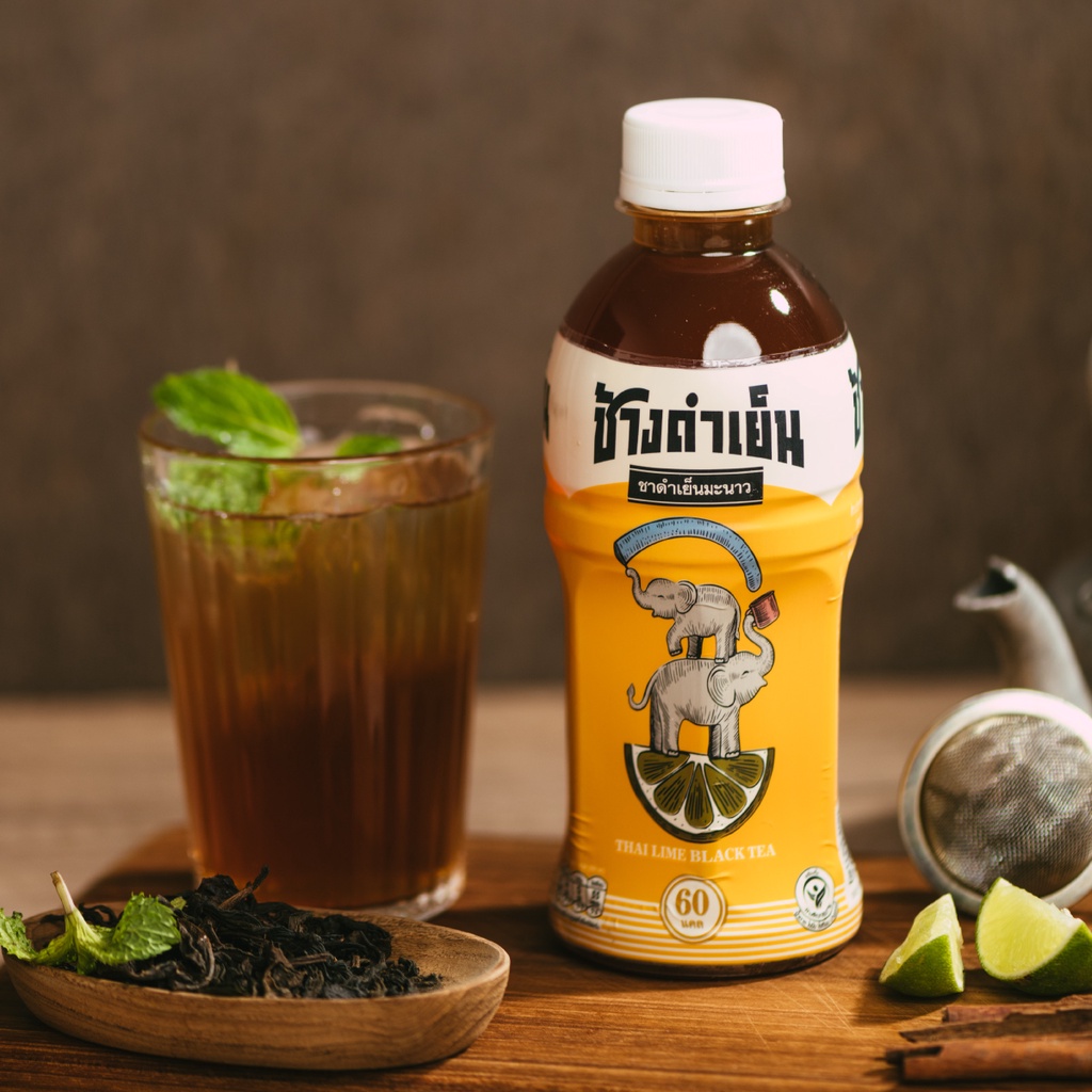 changdamyen-thai-lime-black-tea-ช้างดำเย็น-ชาดำเย็นมะนาว-สูตรโบราณ-24-ขวด