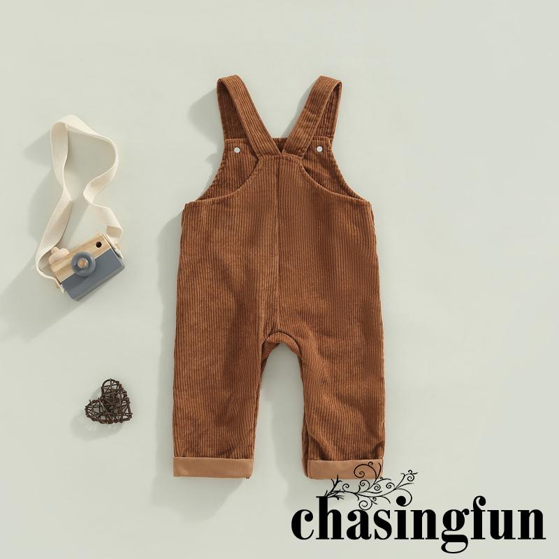 chf-เด็กวัยหัดเดินเด็กชายหญิงฤดูใบไม้ผลิฤดูใบไม้ร่วงสลิง-jumpsuit-สีทึบกางเกงแขวนแขนกุด