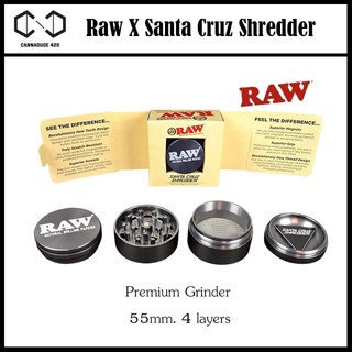 Raw grinder 4 layers Grinder Raw x Santa Cruz Shredder ที่บด เครื่องบดสมุนไพร ที่บด ขนาด 50 มม ที่บด Raw Silver Metal