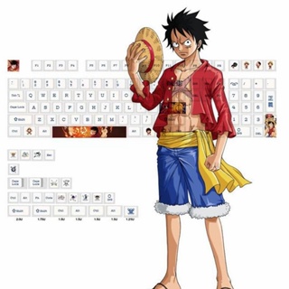 133 Keys PBT Sublimation Keycap 104 98 87 84 68 64 61 Cherry Keyboard Keycap One Piece Luffy Keycaps Anime แป้นพิมพ์ คีย์แคป ฝาครอบคีย์บอร์ด