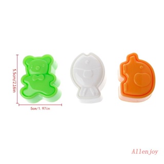 Joy แม่พิมพ์ข้าวปั้นซูชิ รูปช้าง ปลา หมี น่ารัก DIY สําหรับทําอาหาร 3 ชิ้น ต่อชุด