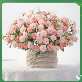 Vm [1 ช่อ] ช่อดอกคาร์เนชั่น ดอกไฮเดรนเยียประดิษฐ์ 20 ดอก ผ้าไหม ขนาดเล็ก
