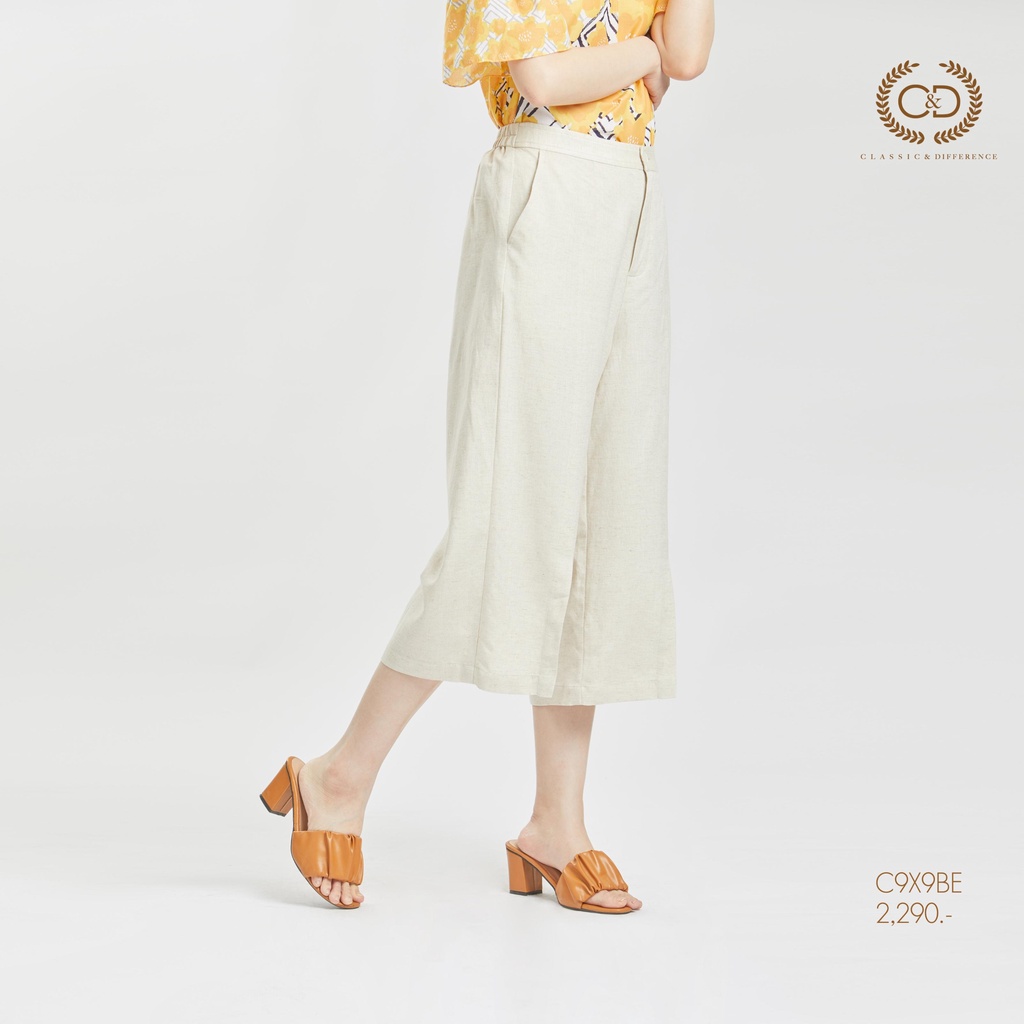 c-amp-d-กางเกงขาวยาว-กาง-เ-กงผู้หญิง-linen-pants-ทรง-front-slit-pants-ขาสี่ส่วน-เนื้อผ้าลินินพรีเมี่ยม-สีเบจ-c9x9be