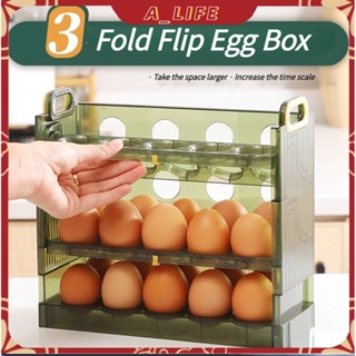 A-LIFE กล่องเก็บไข่ 3 ชั้น ความจุ 30 ฟอง วางซ้อนได้ ที่ใส่ไข่ กล่องใส่ไข่ เข้าตู้เย็นได้