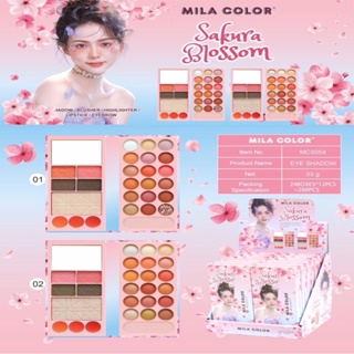 MC5054 พาเลทแต่งตากระเป๋า MILA COLOR EYESHADOW มิลา คัลเลอร์ ซากุระ บลอสซั่ม เมคอัพ พาเลท