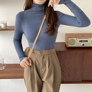 ภาพขนาดย่อของภาพหน้าปกสินค้า️KiKi-shop เสื้อไหมพรมคอเต่า แขนยาวแบบถักสไตล์เกาหลี สำหรับผู้หญิง 8025* จากร้าน hd.hx บน Shopee ภาพที่ 6