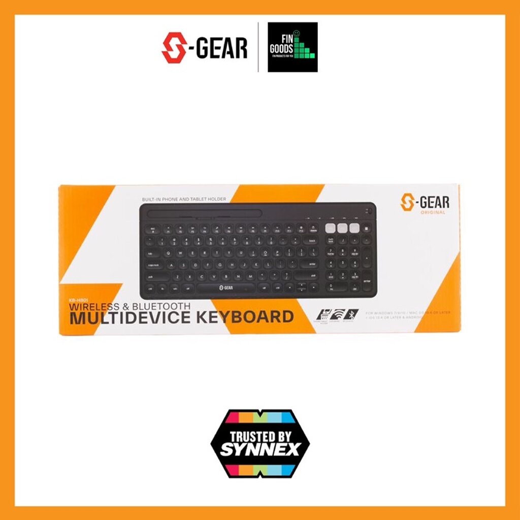 s-gear-kbh801-keyboard-multidevice-bluetooth-with-holder-คีย์บอร์ด-รับประกันศูนย์-2ปี