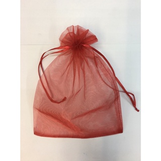 [พร้อมส่ง] ถุงผ้าแก้ว 17x24 cm ถุงหูรูด ใส่ของชำร่วย 12 ใบ 17x24 cm Chiffon Drawstring Bag - Organza Bag 12 Pieces