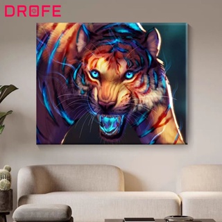 Drofe ภาพวาดสีน้ํามัน รูปเสือ ขนาด 40*50 ซม. สําหรับตกแต่งบ้าน ของขวัญวันเกิด