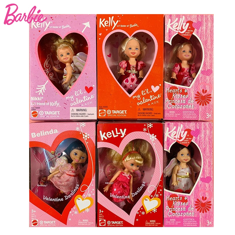 Original Barbie Valentine Darlings 2003 Mini Kelly Belinda Cute Dolls