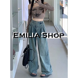 EMILIA SHOP กางเกงขายาวกางเกงเอวสูงกางเกงขายาวผู้หญิงสไตล์เกาหลี 2022 ใหม่ พิเศษ ทันสมัย ทันสมัย Korean Style ES220335 36Z230909