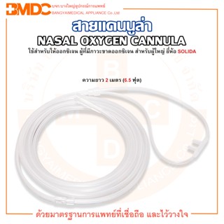 NASAL OXYGEN CANNULA สายแคนนูล่า สายออกซิเจน สำหรับผู้ใหญ่ ความยาว 2 เมตร (6.5 ฟุต) ยี่ห้อ SOLIDA