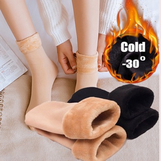 ถุงเท้ากันหิมะ ผ้ากํามะหยี่ แบบหนา ไร้รอยต่อ สวมใส่สบาย เหมาะกับฤดูหนาว สําหรับผู้ชาย และผู้หญิง