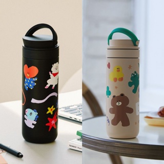 ( พร้อมส่ง ) Linefriends &amp; BT21 Tumbler 475ml.  ขวดน้ำเก็บอุณภูมิ