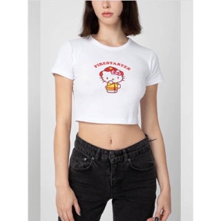 ⏸FOREVER21 CROPPED TOP เสื้อยืดคอกลมแขนสั้นทรงครอปแบรนด์