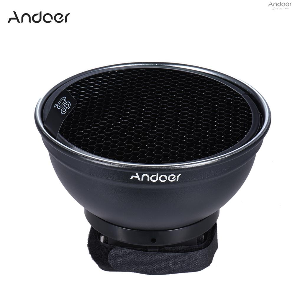 andoer-5-9-15cm-silver-beauty-dish-diffuser-w-30-degree-honeycomb-replacement-for-neewer-yongnuo-godox-meike-vivitar-photography-on-camera-flash-speedlite-speedlig