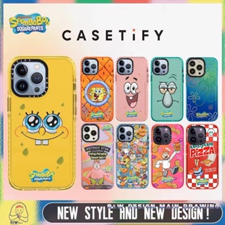 เคสโทรศัพท์มือถือ ซิลิโคนนิ่ม ป้องกันกระแทก ลายการ์ตูน Spongebob CASETiFY น่ารัก สําหรับ iPhone14 13 12 11 Pro MAX X XS MAX XR 6 6s 7 8 Plus