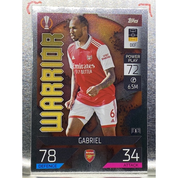 การ์ดนักฟุตบอล-gabriel-2022-23-การ์ดสะสม-arsenal-fc-อาร์เซนอล-การ์ดนักเตะ-อาเซนอล