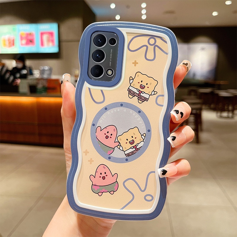 fashion-เคส-oppo-reno5-เคสโทรศัพท์มือถือแบบใส-ลายคลื่นน่ารัก-สําหรับ-oppo-reno-5