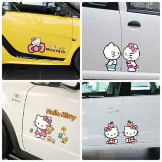 สติกเกอร์ ลายการ์ตูน Hello Kitty น่ารัก สําหรับติดตกแต่งกระจกรถยนต์ หน้าต่าง รถบรรทุก รถจักรยานยนต์