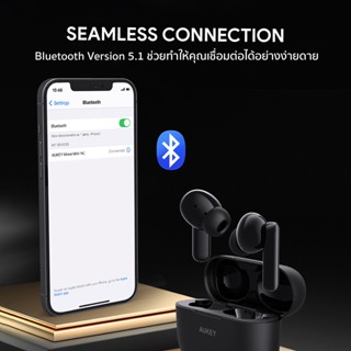 AUKEY EP M1s หูฟังบลูทูธไร้สาย True Wireless Earbuds หูฟัง TWS 10mm driver PEEK PU BT 5 1 หูฟังไร้สาย Trueair2 Nova10 รุ่น EP M1S img 4