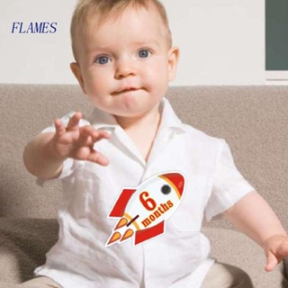 Fl สติกเกอร์ตัวเลข พร็อพถ่ายรูป ติดเด็กทารกอายุ 1-12 เดือน 12 ชิ้น