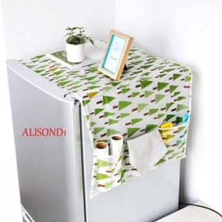 Alisond1 เครื่องซักผ้า อเนกประสงค์|ผ้าคลุมตู้เย็น ตู้เย็น ช่องแช่แข็ง กันน้ํา กันฝุ่น หลากสี พร้อมกระเป๋า ของใช้ในบ้าน