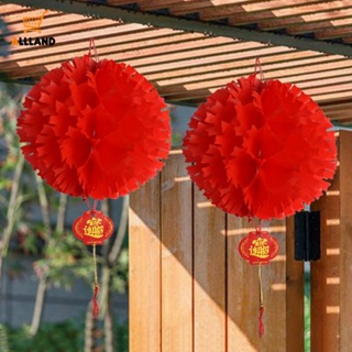โคมไฟกระดาษแขวนตกแต่งเทศกาลปีใหม่ ตรุษจีน สีแดง 22 28 38 ซม.