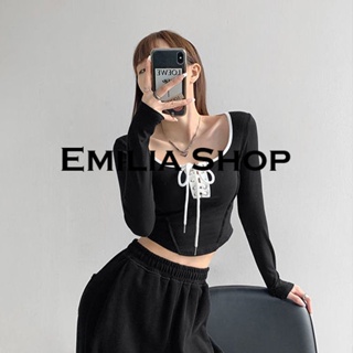 EMILIA SHOP เสื้อครอป  2023 ใหม่ ES220386