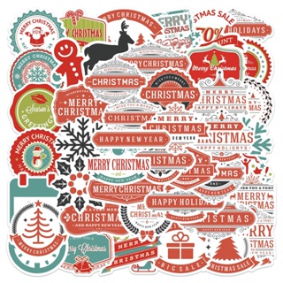 💥พร้อมส่ง💥merry christmas happy new year sticker Santa Claus สาวกระต่าย สติกเกอร์กันน้ำรูปแบบที่แตกต่างกัน 45ชิ้น