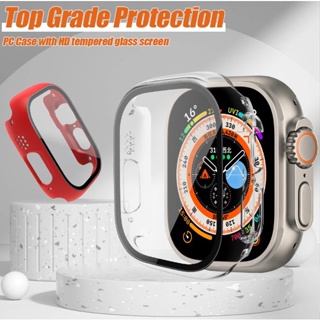 กระจกนิรภัย และเคส ป้องกันหน้าจอ สําหรับ Apple Watch Ultra 49 มม. Series 8 7 6 5 4 41 มม. 45 มม. iwatch Ultra 49 มม.