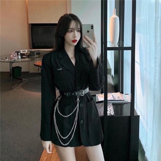 พร้อมส่ง🖤blazer เสื้อเบลเซอร์ เสื้อสูท คาดเข็มขัด