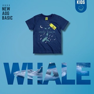 (พร้อมส่ง 2สี) ใหม่ล่าสุด เสื้อยืดเด็ก รุ่นเบสิค ลายปลาวาฬ whale2022 แบรนด์ ACTs Of Green เสื้อยืดครอบครัว