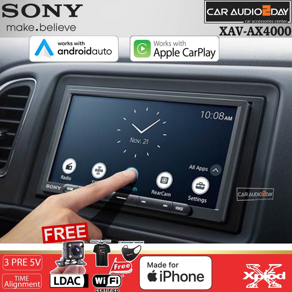 ส่งด้วยไปรษณีย์ไทย-เครื่องเสียงติดรถยนต์-sony-xav-ax4000-apple-carplay-android-auto-2023-พร้อมส่งในไทย-ประกัน2ปี