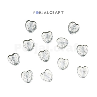ภาพขนาดย่อของภาพหน้าปกสินค้าลูกปัดหัวใจใส Clear Heart Beads 10mm จากร้าน porjai.craft บน Shopee
