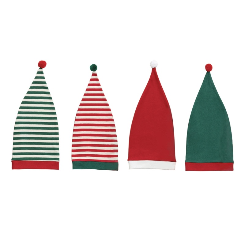 หมวกซานตาคลอส-ลายทาง-สีเข้ม-เหมาะกับฤดูหนาว-สําหรับเด็ก-ใส่ไปปาร์ตี้คริสต์มาส